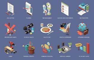 Personal Growth Icon Set vector