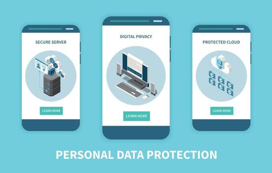 Secure Data Vertical Banners vector