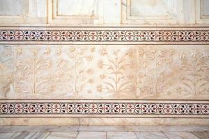 detalles de decoraciones en taj mahal foto