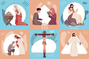 Jesus Compositions Set vector