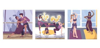 Dancer Style Compositions Set vector