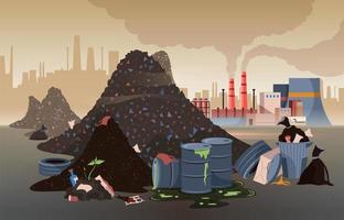 ilustración de la ciudad contaminada vector