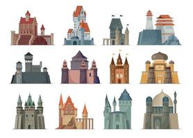 Castle Flat Set vector