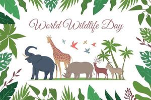 Wild Life Day Composition vector