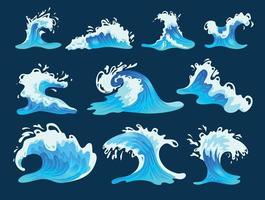 Wave Flat Set vector