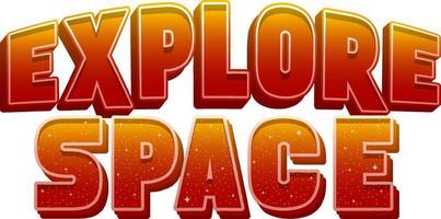 Explore Space word logo design vector