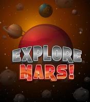 Explore Mars word logo poster vector