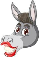 Donkey with face expression on white background