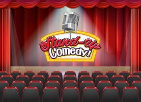 Stand up comedy banner with vintage microphone vector