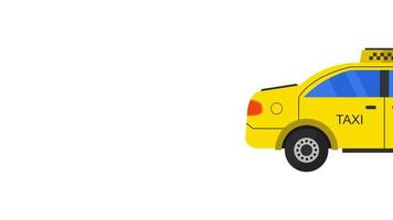 taxi illustré sur un fond video