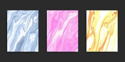 Set Abstract Liquid Marble Background vector