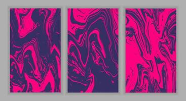 Set Abstract Liquid Marble Background vector