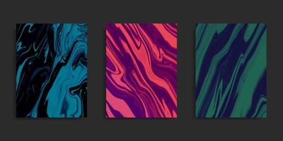 Set Abstract Liquid Marble Background vector