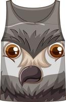 Tank top with face of owl pattern vector