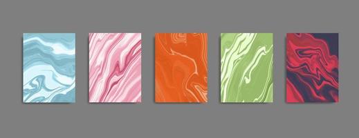 Set Abstract Liquid Marble Background vector