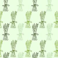 Fresh asparagus bunches seamless pattern vector illustration