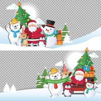 Christmas background with Santa Claus and Merry Christmas vector