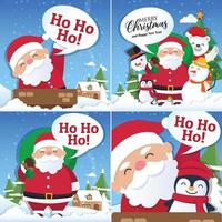 Christmas background with Santa Claus and Merry Christmas vector