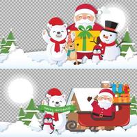 Christmas background with Santa Claus and Merry Christmas vector