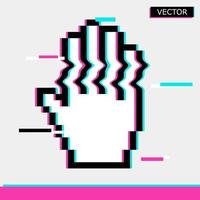 Ilustración de vector de icono de cursor de mano de ratón de pixel