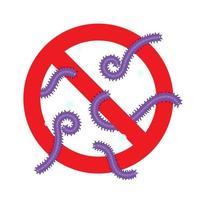 Stop viruses and bad bacterias or germs prohobition sign. vector