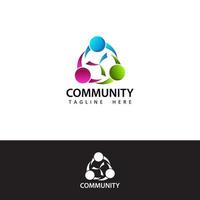 Human social, unity, together, connection, relation, community logo template design vector