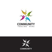 Human social, unity, together, connection, relation, community logo template design vector