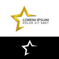 gold star logo template design vector