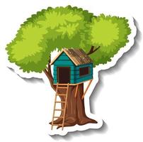 Isolated tree house with ladder at playgroud vector