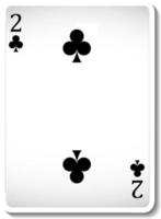 Two of Clubs Playing Card Isolated vector