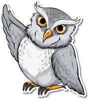 Owl bird animal cartoon sticker vector