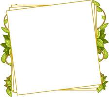 Square frame with tropical green leaves vector