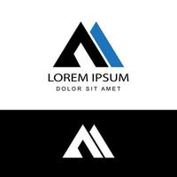 AA AM initial letter linked logo, mountain logo template design vector