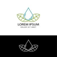 water drop leaf logo template design vector