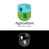 agriculture wheat logo template design vector