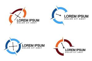 compass logo set template design vector