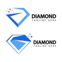 Diamante, vector de diseño de plantilla de conjunto de logotipo de joyería