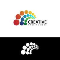 creative abstract rainbow colors logo template design vector