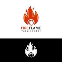 fire flame logo template design vector