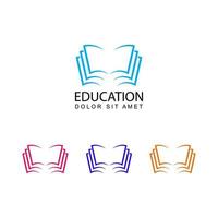 education book logo template design vector