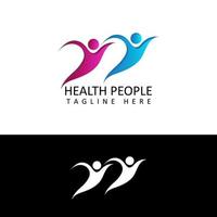 healthy people logo template design vector