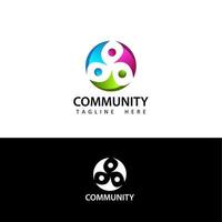 Human social, unity, together, connection, relation, community logo template design vector