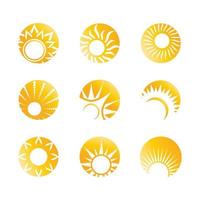 diseño de plantilla de logotipo de icono de ilustración de vector de sol