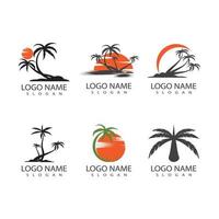 Palm tree summer logo template vector illustration