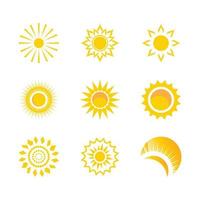 diseño de plantilla de logotipo de icono de ilustración de vector de sol