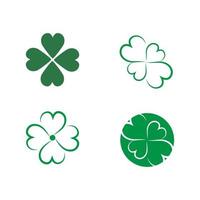 Green Clover Leaf icon Template Design Vector