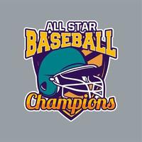 Baseball badge logo emblem all star champions vector