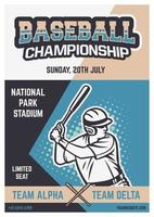 vintage brochure flyer poster baseball championship template vector