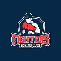 luchadores boxeo club vector insignia logo deporte camiseta diseño