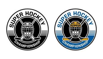 insignia del círculo del campeonato de hockey sobre hielo vector